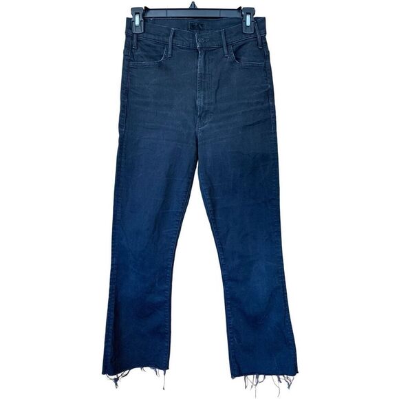 MOTHER The Hustler High-Rise Ankle-Fray Jeans in Not Guilty-Black Size 26‎ - Picture 4 of 12